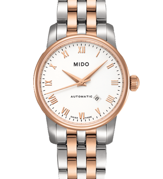 Mido Baroncelli Automatic White Dial Two Tone Steel Strap Watch For Women - M8600.9.N6.1