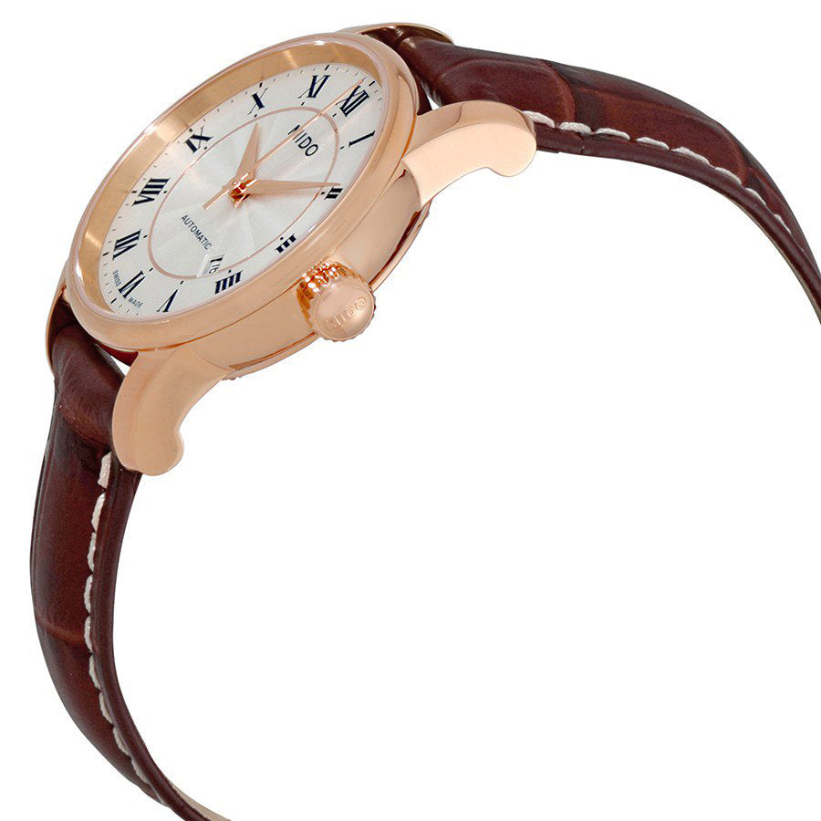 Mido Baroncelli III Automatic Silver Dial Brown Leather Strap Watch For Women - M7600.2.21.8