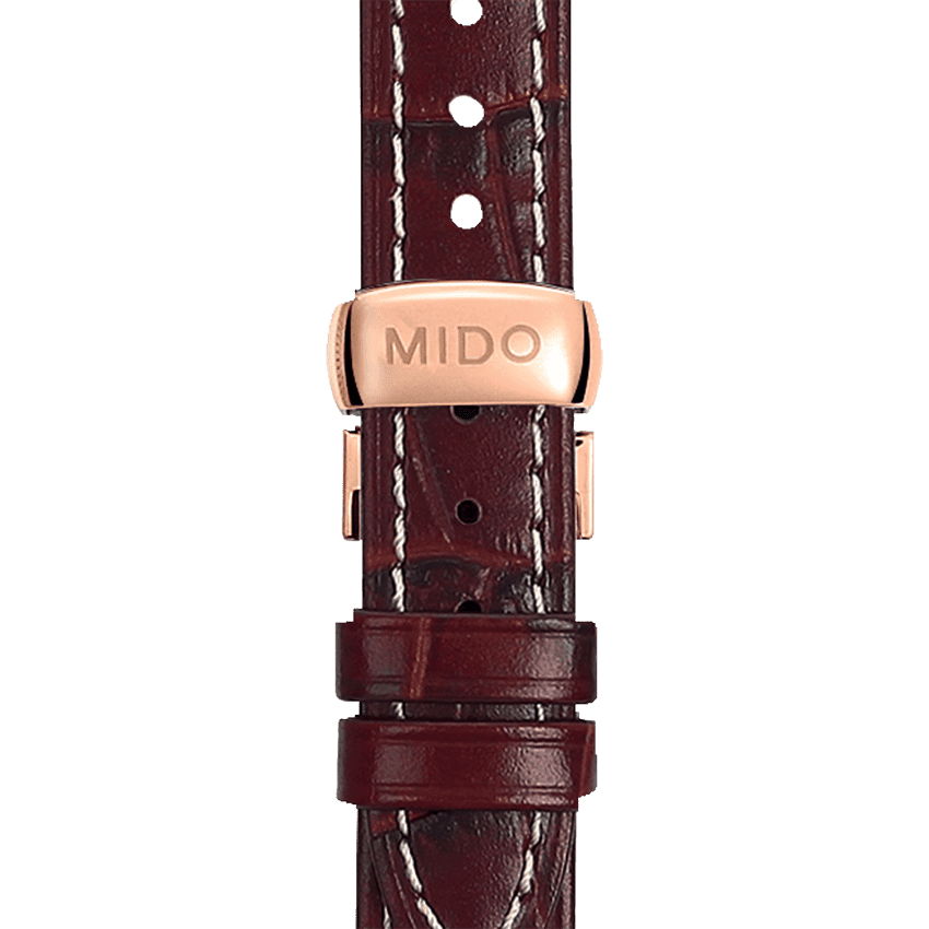 Mido Baroncelli III Automatic Silver Dial Brown Leather Strap Watch For Women - M7600.2.21.8