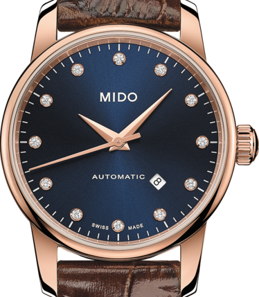 Mido Baroncelli Automatic Midnight Blue Dial Brown Leather Strap Watch For Women - M7600.3.65.8