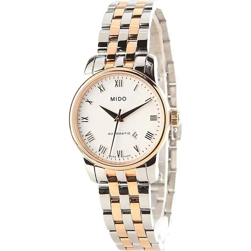 Mido Baroncelli III Automatic White Dial Two Tone Steel Strap Watch For Women - M7600.9.N6.1