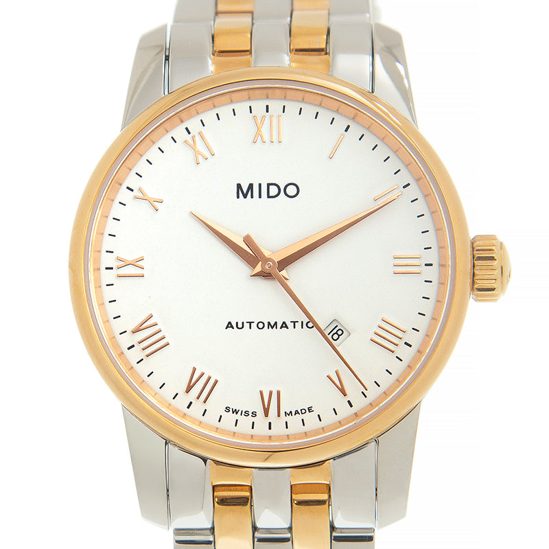 Mido Baroncelli III Automatic White Dial Two Tone Steel Strap Watch For Women - M7600.9.N6.1