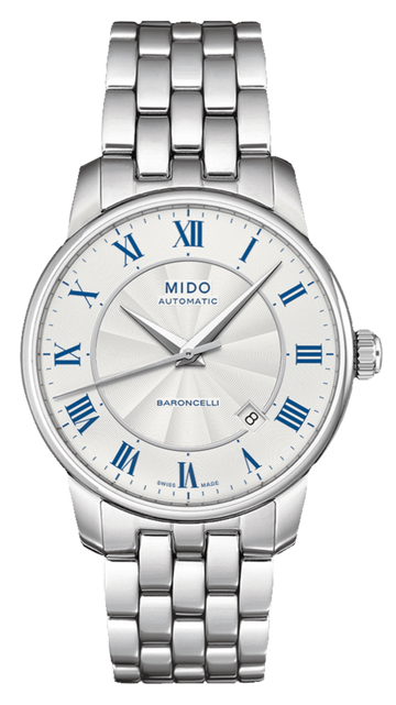 Mido Baroncelli III Automatic Silver Dial Silver Steel Strap Watch For Men - M8600.4.21.1