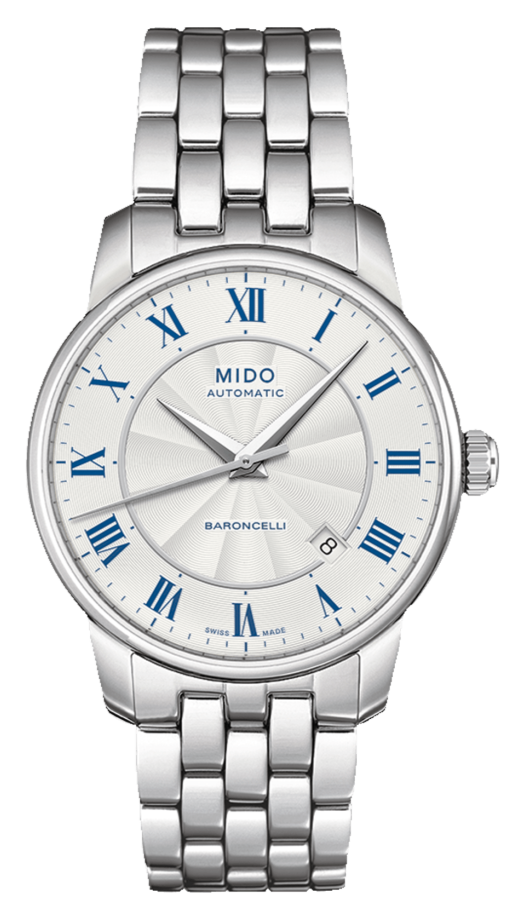 Mido Baroncelli III Automatic Silver Dial Silver Steel Strap Watch For Men - M8600.4.21.1