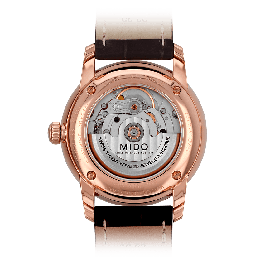 Mido Baroncelli III Automatic Silver Dial Brown Leather Strap Watch For Women - M7600.2.21.8