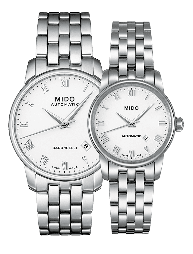 Mido Baroncelli II Automatic White Dial Silver Steel Strap Watch For Men - M8600.4.26.1