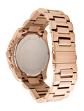 Michael Kors Brecken Chronograph Analog Black Dial Rose Gold Steel Strap Watch For Women - MK8563