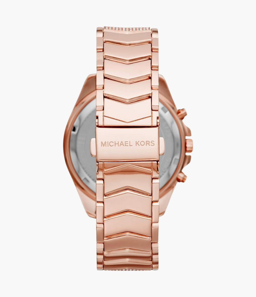 Michael Kors Whitney Chronograph Rose Gold Dial Rose Gold Steel Strap Watch For Women - MK6730