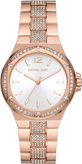 Michael Kors Lennox Three-Hand Silver Dial Rose Gold Steel Strap Watch For Women - MK7362