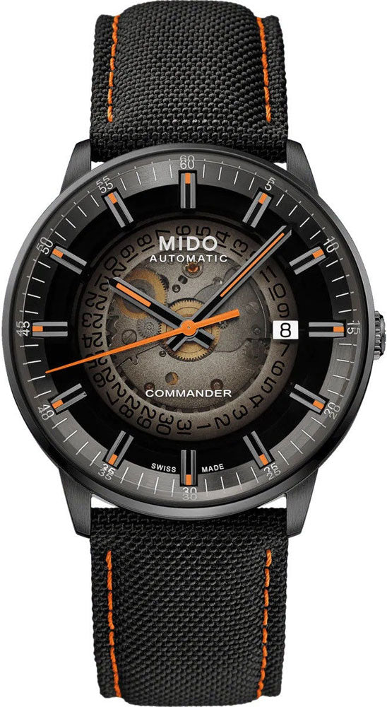 Mido Commander Automatic Gradient Black Dial Black Nylon Strap Watch For Men - M021.407.37.411.00