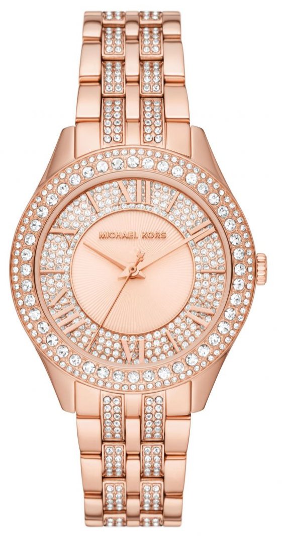 Michael Kors Harlowe Rose Gold Dial Rose Gold Steel Strap Watch For Women - MK4710