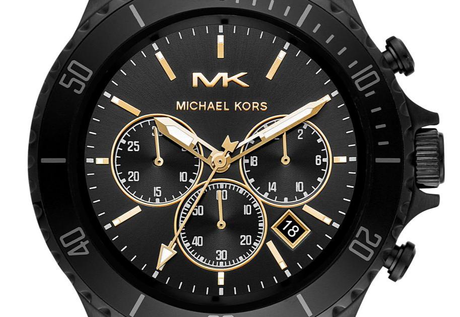 Michael Kors Bayville Chronograph Black Dial Black Steel Strap Watch For Men - MK8750