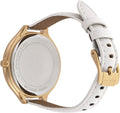 Michael Kors Slim Runway Quartz Gold Dial White Leather Strap Watch For Women - MK2389