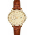 Michael Kors Whitley Quartz Gold Dial Brown Leather Strap Watch For Women - MK2428