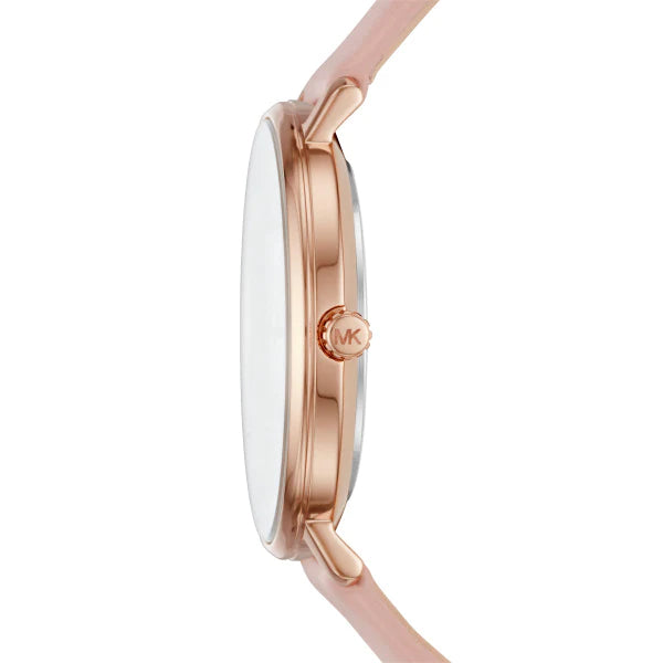 Michael Kors Pyper Quartz White Dial Pink Leather Strap Watch For Women - MK2741