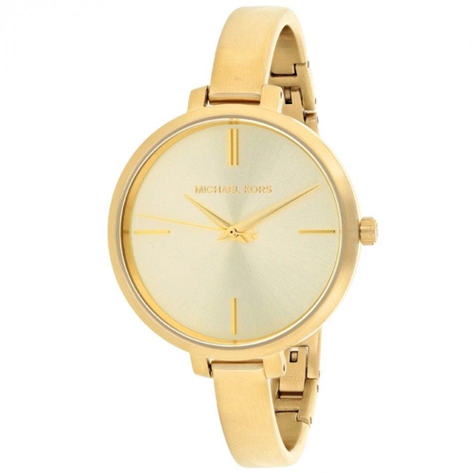 Michael Kors Jaryn Analog Quartz Gold Dial Gold Steel Strap Watch For Women - MK3546