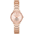 Michael Kors Portia Analog Quartz Rose Gold Dial Rose Gold Steel Strap Watch For Women - MK3839