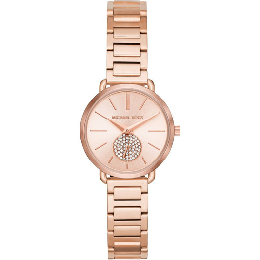 Michael Kors Portia Analog Quartz Rose Gold Dial Rose Gold Steel Strap Watch For Women - MK3839