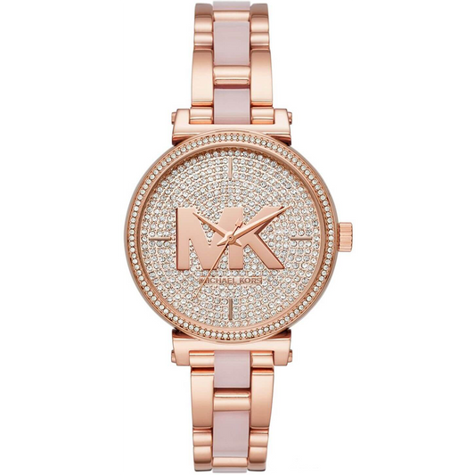 Michael Kors Sofie Quartz Crystals Crystals Rose Gold Dial Rose Gold Steel Strap Watch For Women - MK4336