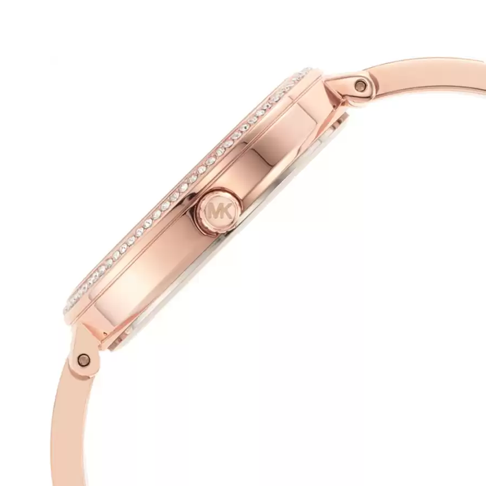 Michael Kors Jaryn Analog Gold Dial Pink Steel Strap Watch For Women - MK4545