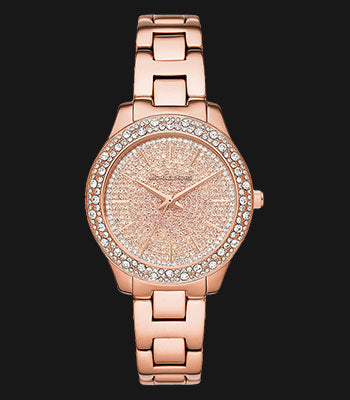 Michael Kors Liliane Three Hand Rose Gold Dial Rose Gold Steel Strap Watch For Women - MK4651