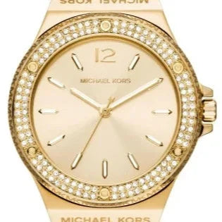 Michael Kors Lennox Three-Hand Gold Dial Gold Mesh Bracelet Watch For Women - MK7335