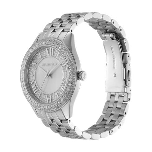 Michael Kors Harlowe Three-Hand Quartz Silver Dial Silver Steel Strap Watch For Women - MK4708