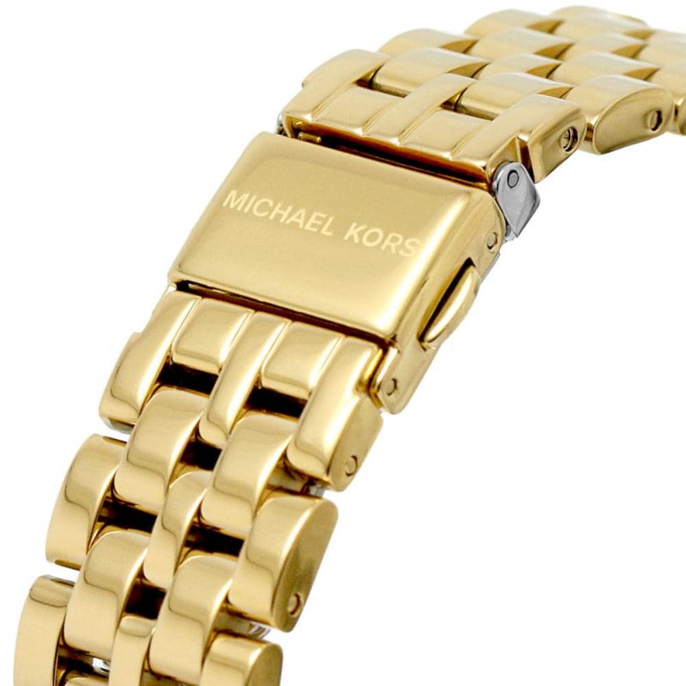 Michael Kors Harlowe Three-Hand Quartz Gold Dial Gold Steel Strap Watch For Women - MK4709