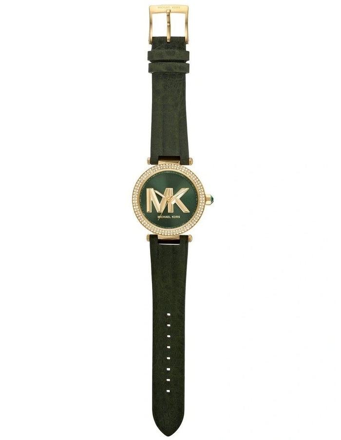 Michael Kors Parker Green Dial Green Leather Strap Watch For Women - MK4724