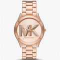 Michael Kors Slim Runway Analog Rose Gold Dial Rose Gold Steel Strap Watch For Women - MK4733