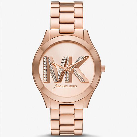 Michael Kors Slim Runway Analog Rose Gold Dial Rose Gold Steel Strap Watch For Women - MK4733