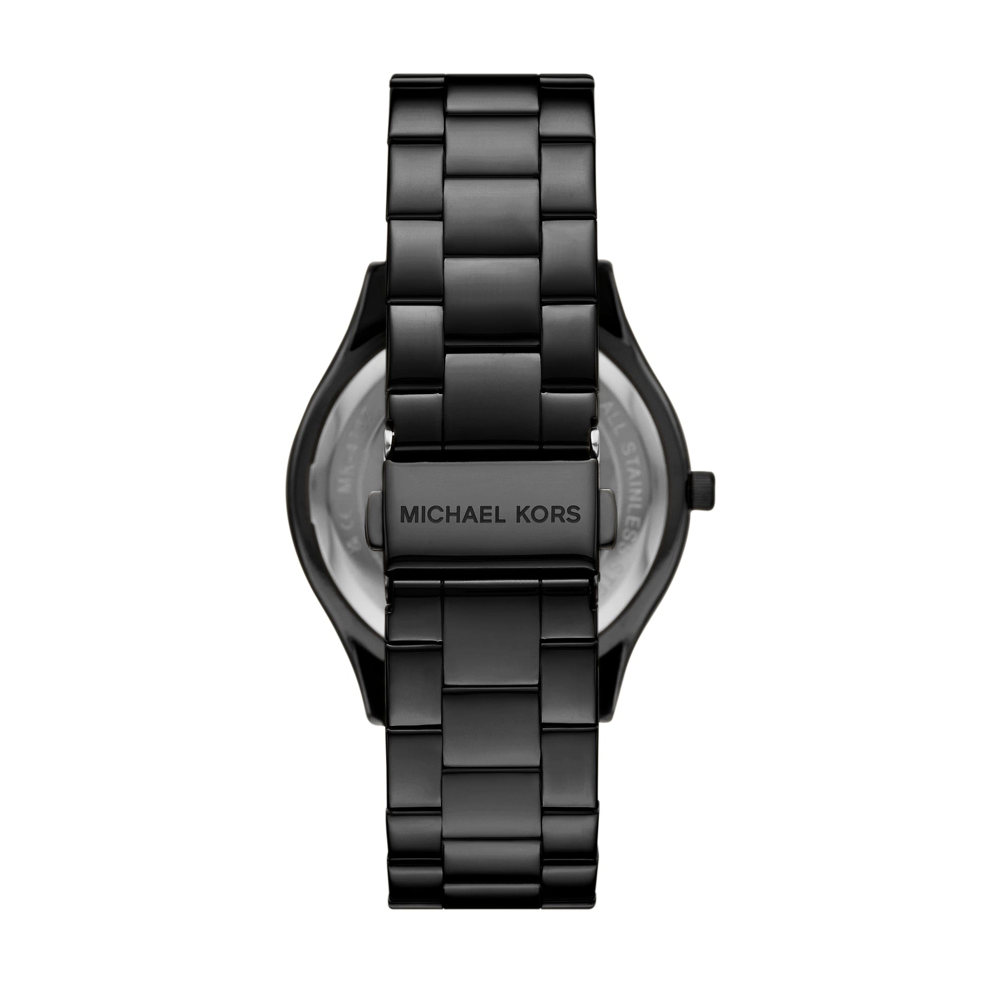 Michael Kors Slim Runway Analog Black Dial Black Steel Strap Watch For Women - MK4734