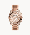 Michael Kors Blair Rose Gold Dial Rose Gold Steel Strap Watch for Women - MK5263