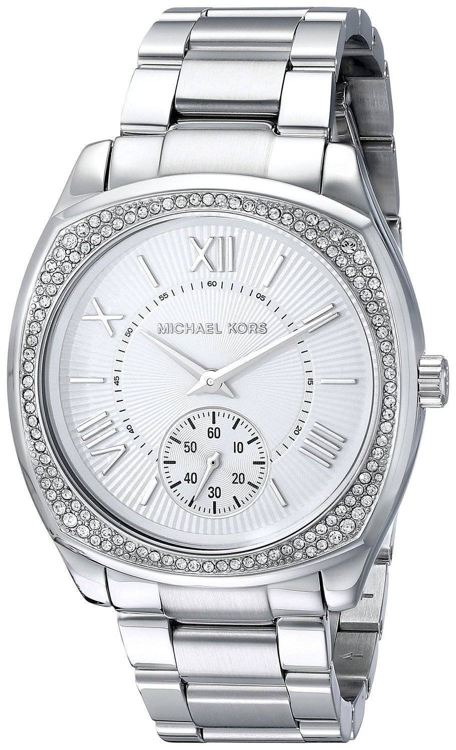 Michael Kors Bryn Quartz Silver Dial Silver Steel Strap Watch For Women - MK6133