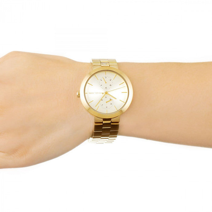 Michael Kors Garner Quartz Gold Dial Gold Steel Strap Watch For Women - MK6408