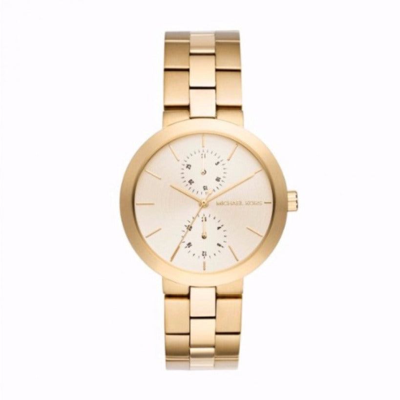 Michael Kors Garner Quartz Gold Dial Gold Steel Strap Watch For Women - MK6408