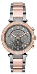 Michael Kors Parker Chronograph Quartz Grey Dial Two Tone Steel Strap Watch For Women - MK6440