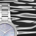 Michael Kors Taryn Mother of Pearl Purple Dial Silver Steel Strap Watch For Women - MK6562