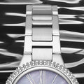 Michael Kors Taryn Mother of Pearl Purple Dial Silver Steel Strap Watch For Women - MK6562