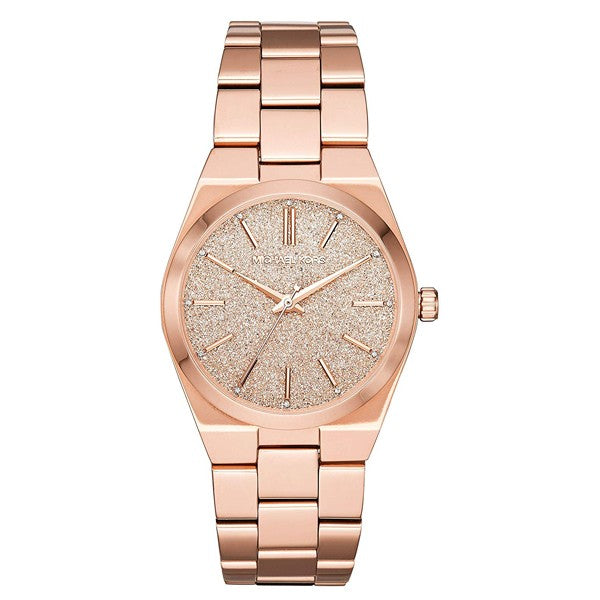 Michael Kors Channing Quartz Rose Gold Dial Rose Gold Steel Strap Watch For Women - MK6624