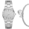 Michael Kors Channing Three Hand Silver Dial Silver Steel Strap Watch For Women - MK6626