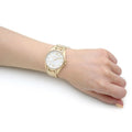 Michael Kors Whitney Three-Hand White Dial Gold Steel Strap Watch For Women - MK6693