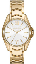 Michael Kors Whitney Three-Hand White Dial Gold Steel Strap Watch For Women - MK6693