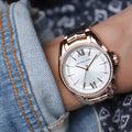 Michael Kors Whitney Quartz White Dial Rose Gold Steel Strap Watch For Women - MK6694