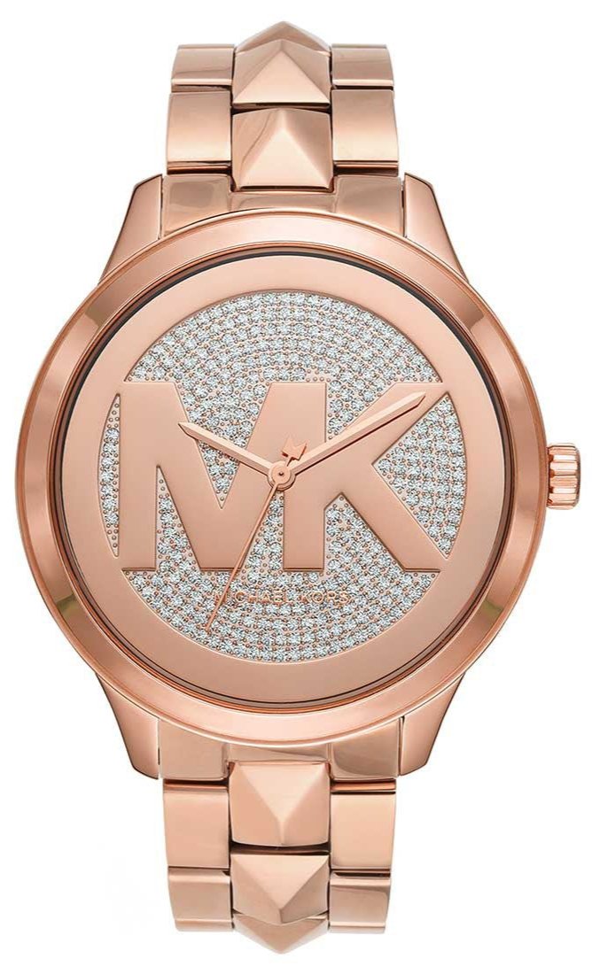 Michael Kors Runway Mercer Quartz Rose Gold Dial Rose Gold Steel Strap Watch For Women - MK6736