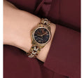 Michael Kors Runway Mercer Analog Brown Dial Gold Steel Strap Watch For Women - MK6855