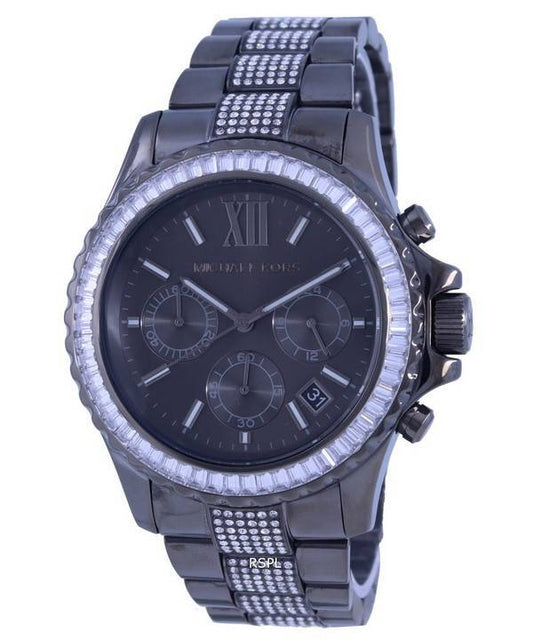 Michael Kors Everest Chronograph Grey Dial Grey Steel Strap Watch For Women - MK6974