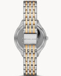 Michael Kors Mindy Three Hand White Dial Two Tone Steel Strap Watch For Women - MK7084