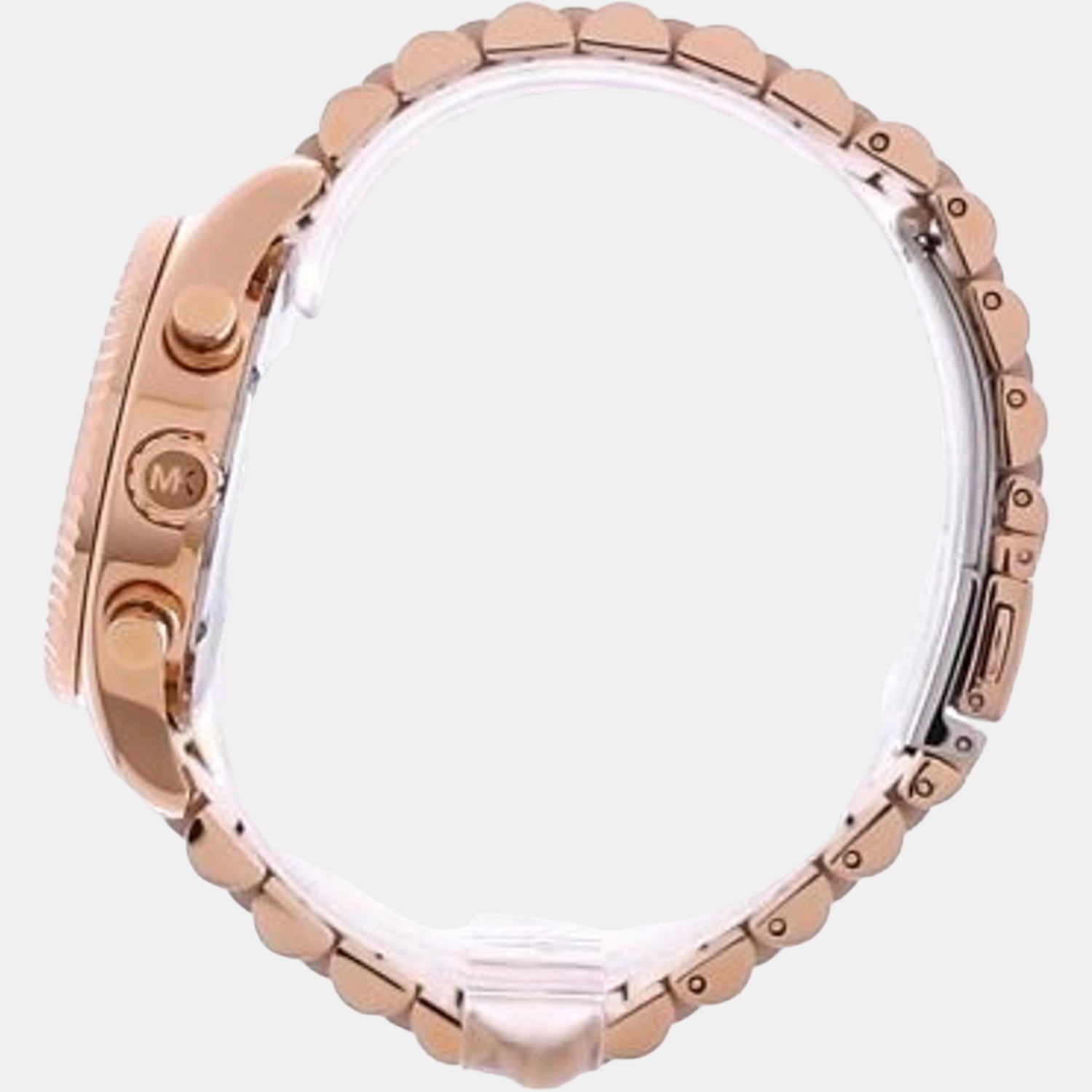 Michael Kors Lexington Chronograph Grey Dial Rose Gold Steel Strap Watch For Women - MK7217