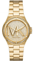 Michael Kors Lennox Three Hand Gold Dial Gold Steel Strap Watch For Women - MK7229